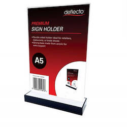 Sign Menu Poster Holders: Black Acrylic Base Sign Holder A5