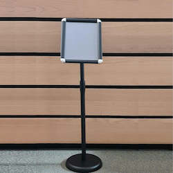 Freestanding Poster Snap Frame Holders: Freestanding Black A4 Adjustable Snap Frame Display Stand - Portrait / Landscape