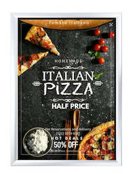 Snap Frames Wall Mounted: Waterproof  35mm Snap Frame  A2 Silver