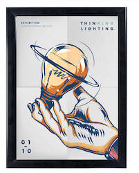 Snap Frames Wall Mounted: Waterproof 35mm  Snap Frame  A4 Black