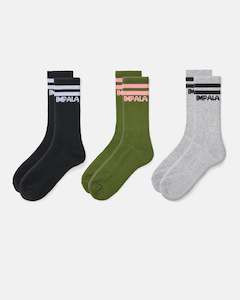 SOCKS: Impala Stripe Sock 3pk - Camo