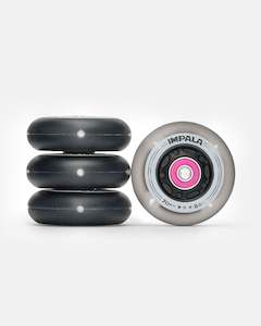 Impala Inline Light Up Wheels (4-Pack) -  Black / White
