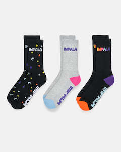 New Arrivals: Impala Skate Socks 3 Pack - Twinkle