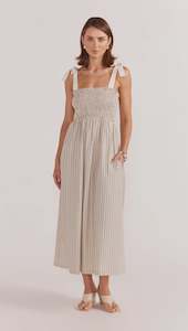Dresses: Wren Shirred Sundress - Cream