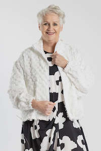 Ruffle Jacket -White Texture