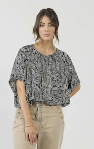 Liberty Top - Black Paisley