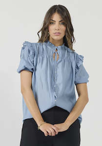 Bianca Blouse-Dusky Blue