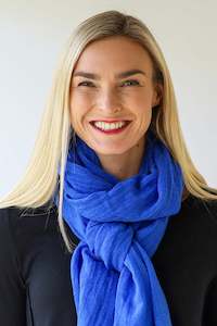Warm Plain Soft Scarf -Electric Blue