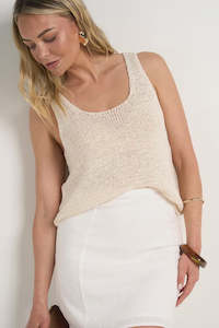 99: Settler V Neck Knit Top - Ivory