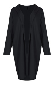 Draped Hooded Cardi -Black