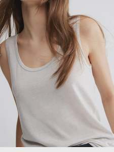 Merino Scoop Tank -Snow Gum