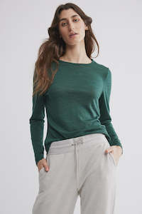 Toorallie: Crew Merino Tee -Forest