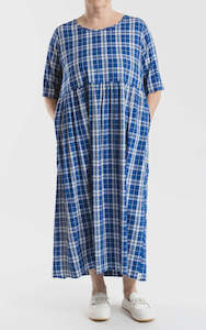 Lavish Dress -Electric Blue Cheque