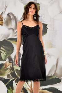 Slips Camis Singlets: Boudoir Baby Slip -Black