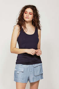 Slips Camis Singlets: Core Tank - Navy
