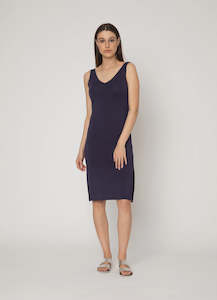 Slips Camis Singlets: Reversable Rayon Slip Full Length - Navy