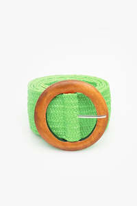 Belts: Rattan Stretch Belt - Green