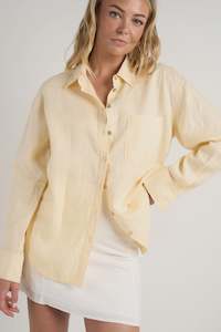 Optimum Linen Oversized Shirt-Lemon
