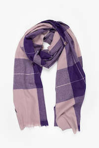 Scarves: Checked Scarf -Lilac