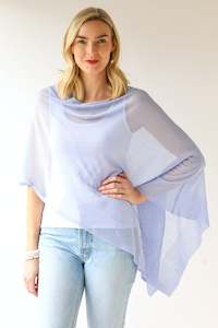 Lightweight Poncho - Pale Blue