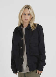 Coats: Pouch Shacket - Black