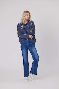 Lemon Tree: Rosaline Knit Cardi -Blue