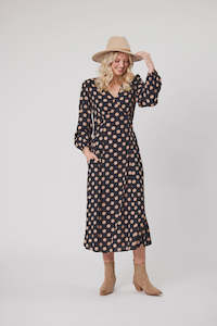 Sabrina Dress - Polkadot Latte