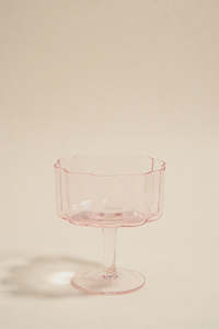 Homeware: Bloom Wavy Pink Short Cocktail Glass