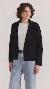 Coats: Aiden Crop Coatigan - Black