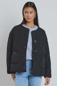 Peak Oversized Padded Jacket - Black