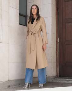Coats: Chief Wool Belted Wrap Coat-Camel