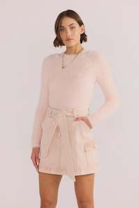 Mink Pink: Clover Fluffy Knit - Light Pink
