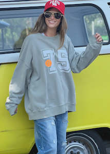 Hammill Co 1: Long Vintage Sweat -Washed Khaki