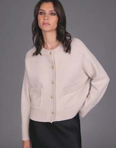 Storm: Chunky Merino Classic Cardi - Chalk