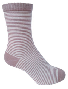 Ds Socks: Stripe Wool Cashmere Socks -Dusky/Natural