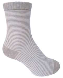 Stripe Wool Cashmere Socks -Beige/Natural