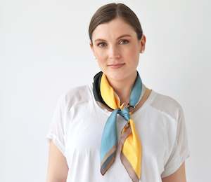 30: Silky Square Lge Block Print Scarf