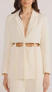 Mink Pink: Maeve Tie Blazer - Ecru