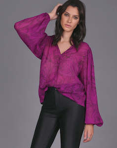 Storm: Azalea Print Blouse - Pink