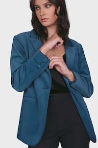 Standout Velvet Jacket - Petrol