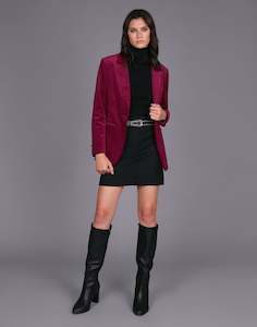 Storm: Standout Velvet Jacket - Cerise