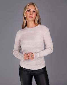 Slim Fit Jacquard Sweater - Chalk