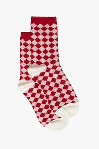 Socks: Diamond Sock -Red