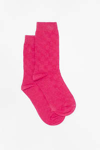 Basketweave Sock -Pink