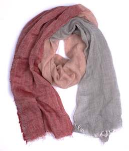 Scarves: Tri Colour Wool Blend Scarf -Pink