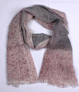 Scarves: 2 Tone Wool Blend Scarf -Pink