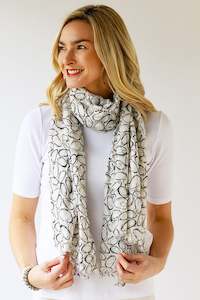 Multi Oval Scarf with Gold Foil - Taupe