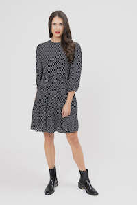 Freda Dress - Ink Polka