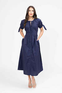 Eternity V Neck Midi Dress - Navy