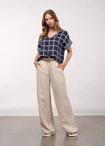 Madly Sweetly: Lyrical Top -Navy Bone